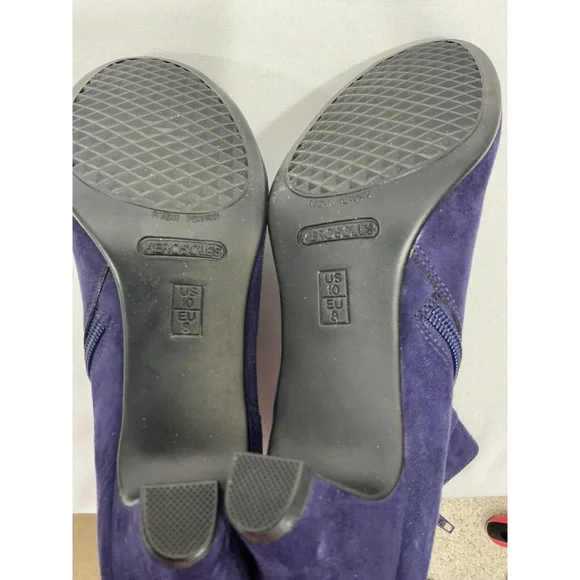 Womans Aerosoles Red Light Size 10 W Purple Zip Kitten Heel Ankle Boots NWOT - Picture 8 of 10